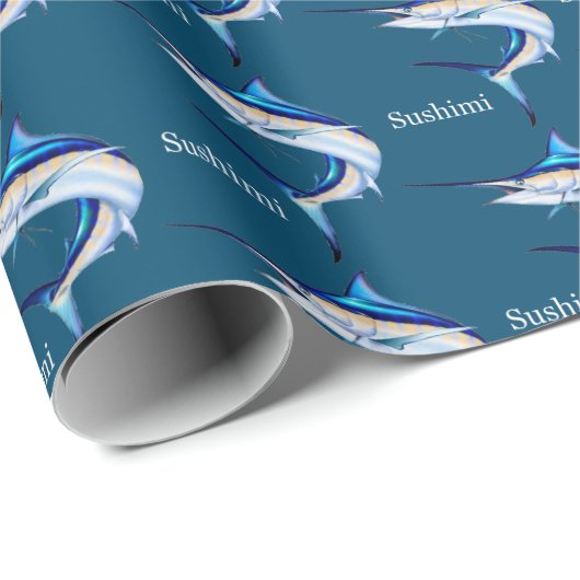 Custom Sushimi Marlin Wrapping Paper Geschenkpapier (Rolleneckpunkt)