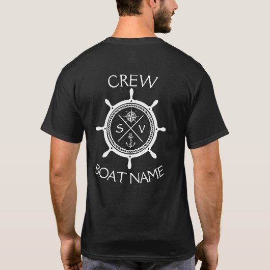 Custom SV Segelschiff Logo "Ihr Name hier" T-S T-Shirt (Rückseite)