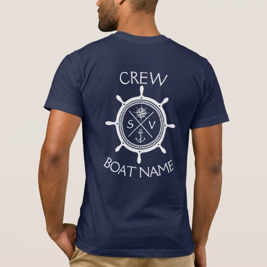 Custom SV Segelschiff Logo "Ihr Name hier" T-S T-Shirt (Rückseite)