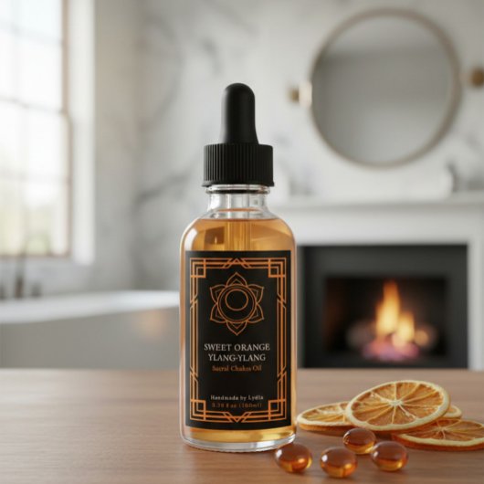 Custom Svadhisthana Sacral Chakra Essential Oil  Weinetikett
