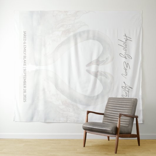 Custom Swan Wedding Backdrop Wandteppich (Beispiel (Horizontal))
