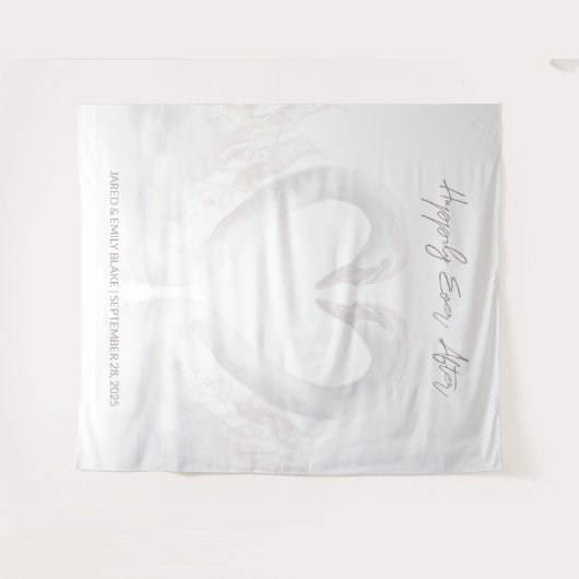 Custom Swan Wedding Backdrop Wandteppich (Vorderseite (Horizontal))