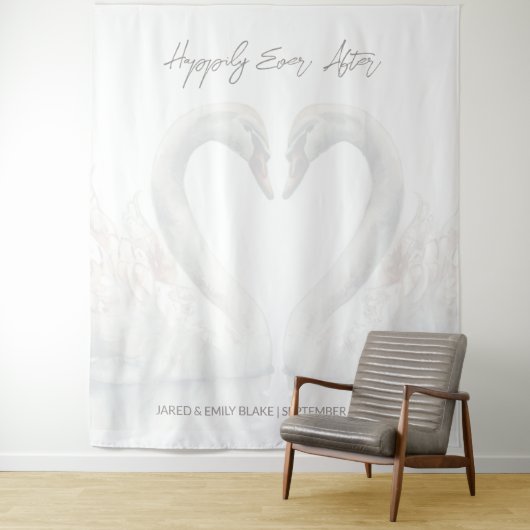 Custom Swan Wedding Backdrop Wandteppich (Beispiel)