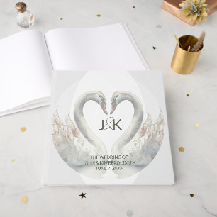 Custom Swan Wedding Guest Book Gästebuch