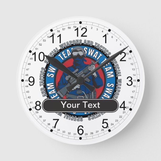 Custom SWAT Team Runde Wanduhr (Vorderseite)