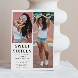 Custom 'SWEET 16' 2 Foto 16. Geburtstagsparty Einladung