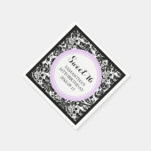 Custom Sweet 16 Geburtstag Napkin Black Damask Serviette (Ecke)