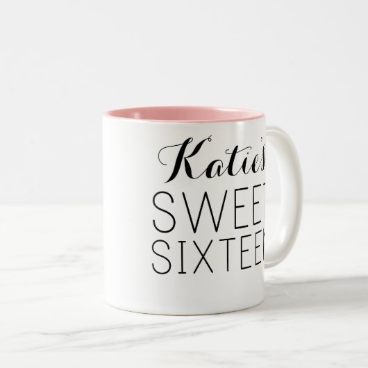 Custom Sweet 16 Gefallen Tasse (VorderseiteRechts)