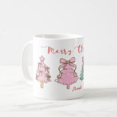 Custom Sweet Aesthetic Girly Hand Drawn Christmas Kaffeetasse (Vorderseite Links)