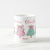 Custom Sweet Aesthetic Girly Hand Drawn Christmas Kaffeetasse (Mittel)