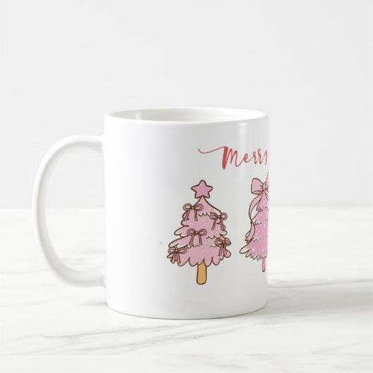 Custom Sweet Aesthetic Girly Hand Drawn Christmas  Kaffeetasse (Links)
