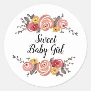 Custom Sweet Baby Girl Babydusche Runder Aufkleber