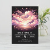 Custom Sweet Celestial Digital Geburtstag Einladung (Stehend Vorderseite)