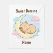 Custom Sweet Dreams Capybara Fleece Blanket (Vorderseite)
