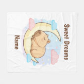 Custom Sweet Dreams Capybara Fleece Blanket (Vorderseite (Horizontal))