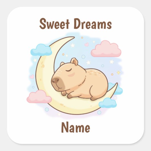 Custom Sweet Dreams Capybara Sticker (Vorderseite)