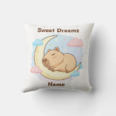 Custom Sweet Dreams Capybara Throw Pillow Kissen (Rückseite)