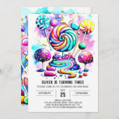 Custom Sweet Lollipop Geburtstag Einladung (Vorne/Hinten)