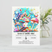 Custom Sweet Lollipop Geburtstag Einladung (Stehend Vorderseite)