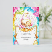 Custom Sweet Magic Ice Cream Geburtstag Dankeskarte (Stehend Vorderseite)