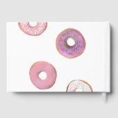 Custom Sweet One Donut First Birthday Pink Gästebuch (Rückseite)