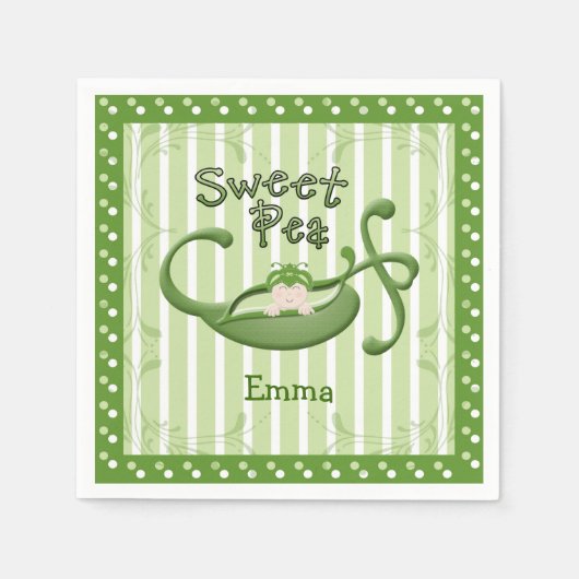 Custom Sweet Pea Paper Napkins Serviette (Vorderseite)