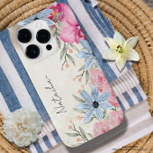 Custom Sweet Wassercolor Botanical Script iPhone Hülle