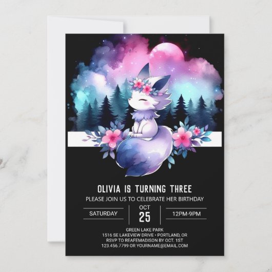 Custom Sweet Wolf Geburtstag Einladung (Vorderseite)