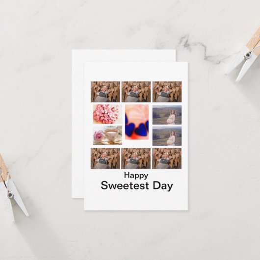 Custom Sweetest Day 11 Foto Collage Einladung (Vorderseite/Rückseite Beispiel)