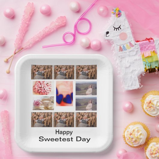 Custom Sweetest Day 11 Foto Collage Pappteller (Party)