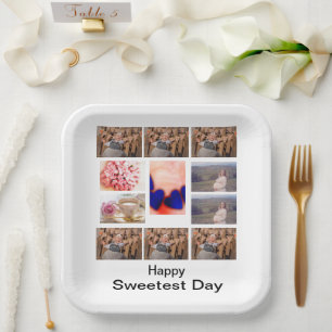 Custom Sweetest Day 11 Foto Collage Pappteller
