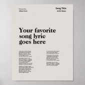 Custom Swiss Style Texte Poster Song Lyrik Art (Vorne)