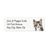 Custom Tabby Cat Kitten Niedlich Address Label (Vorne)
