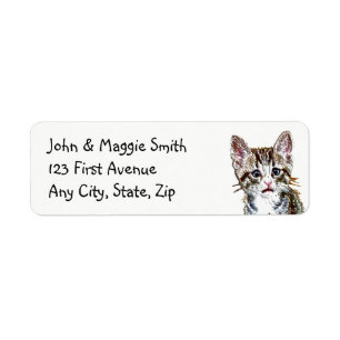Custom Tabby Cat Kitten Niedlich Address Label