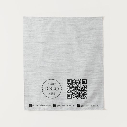 Custom Table Runner Banner Linen Business QR Code Wandteppich (Vorderseite)