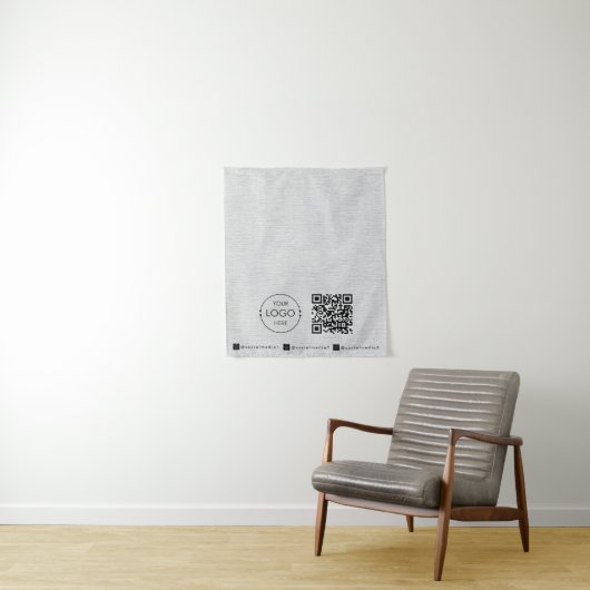 Custom Table Runner Banner Linen Business QR Code Wandteppich (Beispiel)