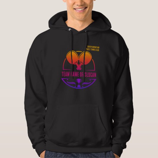 Custom Table Tennis Team Name Club Hoodie (Vorderseite)