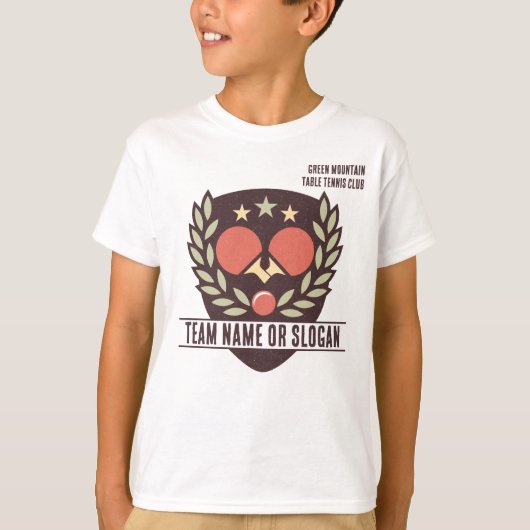 Custom Table Tennis Team Name Club T-Shirt (Vorderseite)