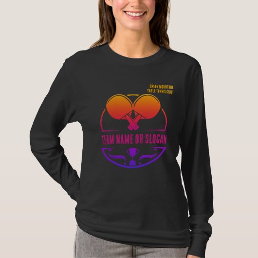 Custom Table Tennis Team Name Club T-Shirt (Vorderseite)