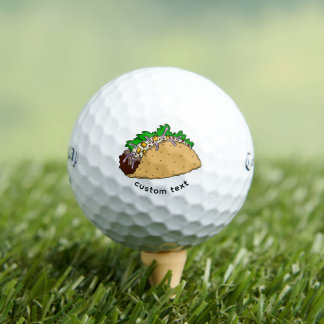 Custom Taco Design Golf Balls - Funny Taco Humor Golfball