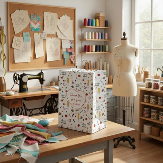 Custom Tailoring Tools Pattern Gift Bag Mittlere Geschenktüte