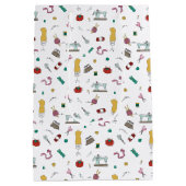 Custom Tailoring Tools Pattern Gift Bag Mittlere Geschenktüte (Rückseite)