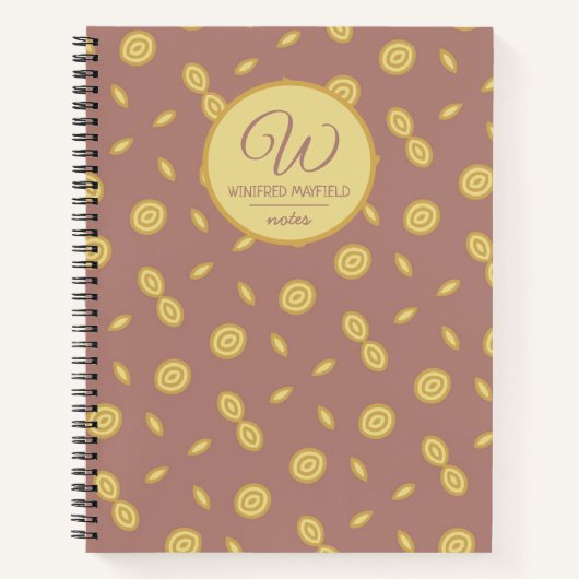 Custom Tan and Taupe Whimsicles Notebook Notizblock (Vorderseite)