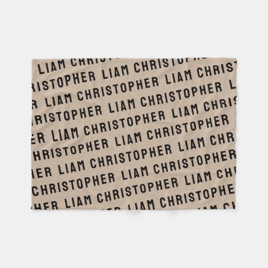Custom Tan Sand Personalisiert Son Baby Geschenk Fleecedecke (Vorderseite (Horizontal))