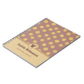 Custom Tan und Taupe Whimsical Monogram Notebook Notizblock (Linke Seite)