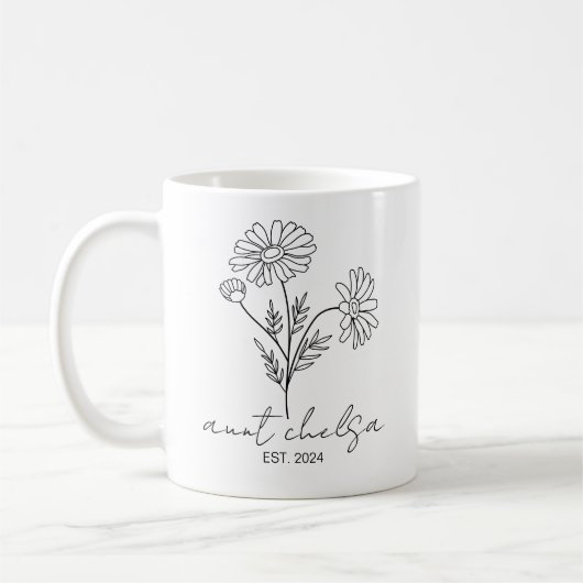 Custom Tante New Tunt 2024, Pregnancy Ankündigung Kaffeetasse (Links)