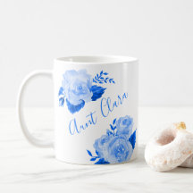 Custom Tante Watercolor Floral Blue Rose