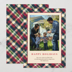 Custom Tartan Family Foto Holiday Feiertagskarte