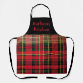 Custom Tartan Red & Green Christmas Schürze (Vorderseite)