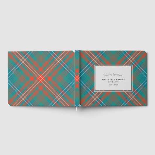 Custom Tartan Rustic Wilson Kariert Wedding Gästebuch (Voll)